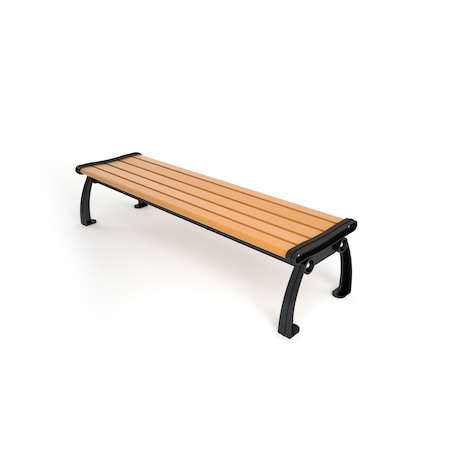 Frog Furnishings Cedar 5' Heritage Backless Bench with Black Frame PB 5CEDBFHERBAC